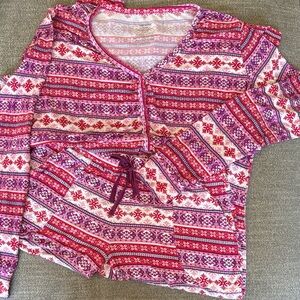 POSH PEANUT Bamboo Pajama Set Top Jogger Pants EUC!